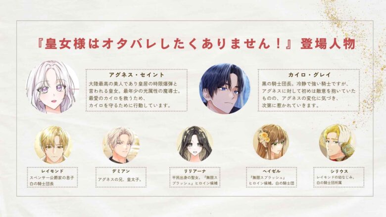 皇女様はオタバレしたくありません ネタバレ 登場人物
