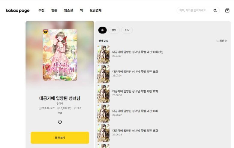 大公家に転がり込んできた聖女様 原作 小説 韓国