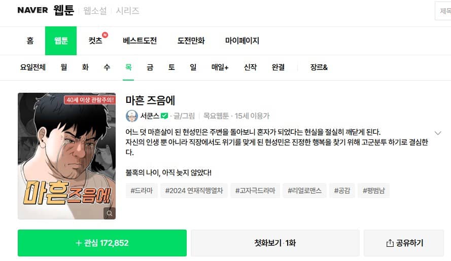 40歳未婚男性、今日もひとり 韓国 原作