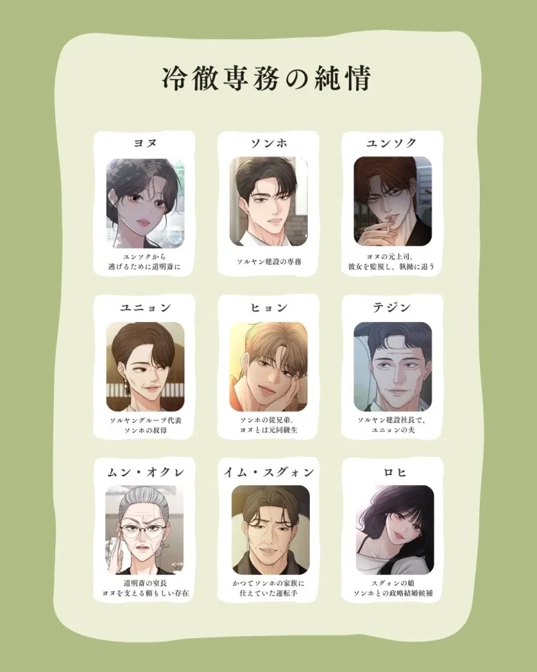 冷徹専務の純情 登場人物