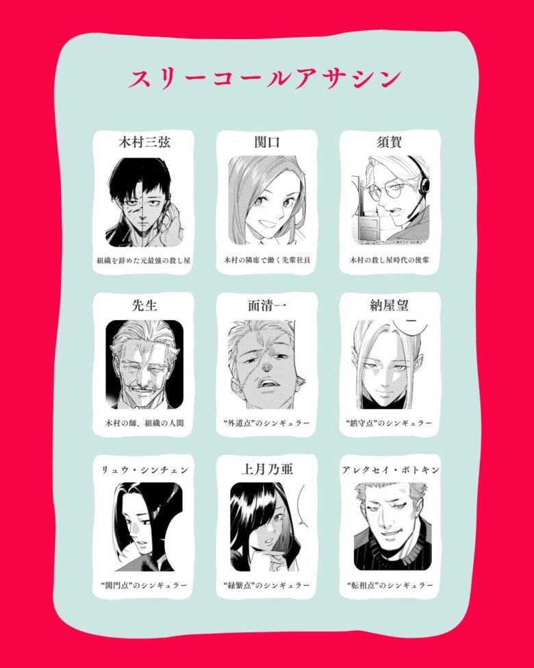 スリーコールアサシン 登場人物 相関図